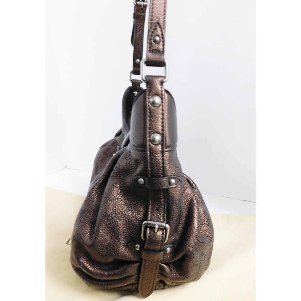 Louis Vuitton Metallic Brown Mahina Leather XS Crossbody Hobo Bag - Picture 4 of 11
